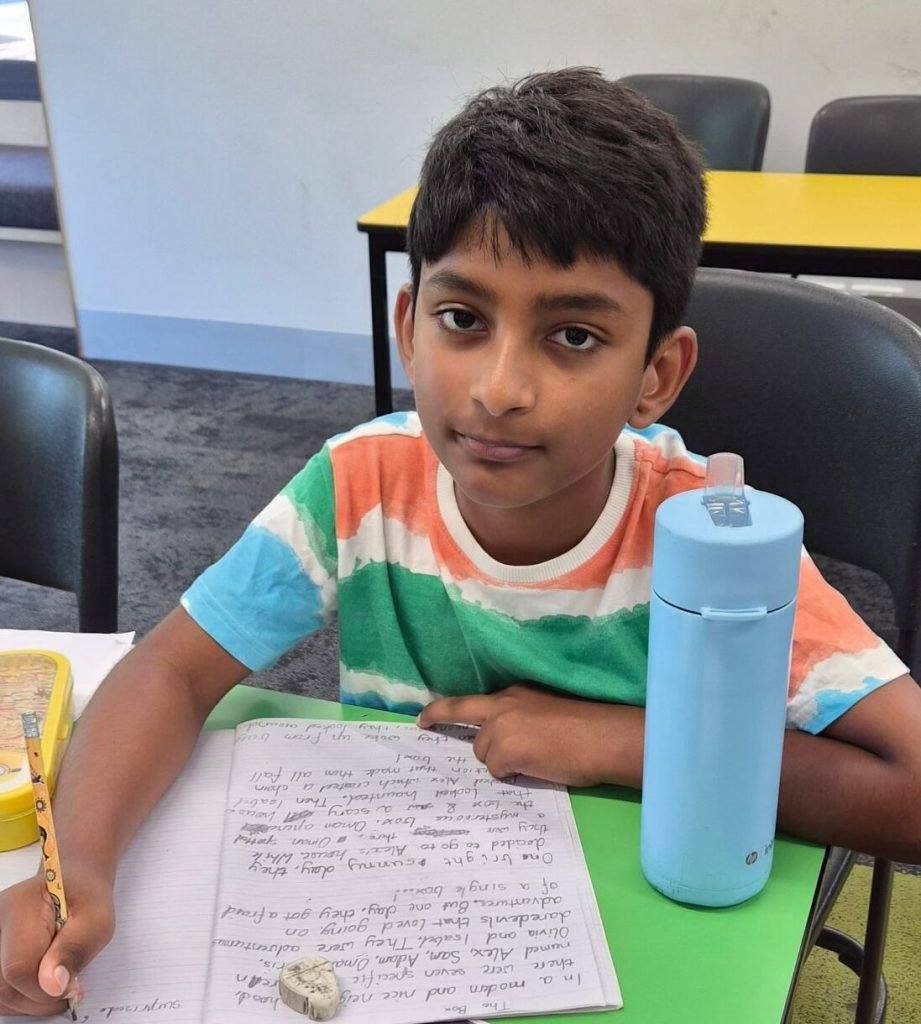 Student completing written numeracy practice at NRICH Learning